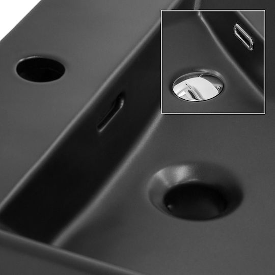 ML-Design Επικαθήμενος Νιπτήρας Κεραμικός 41.5x36.5x13cm Μαύρος