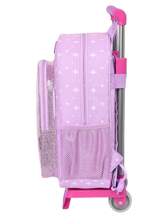 Safta School Bag Trolley Kindergarten with Water Bottle Holder Purple 33 x 14 x 42cm