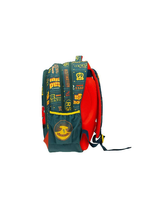 Gim Cars On The Road School Bag Backpack Elementary, Elementary Multicolour with Water Bottle Holder 27Liters
