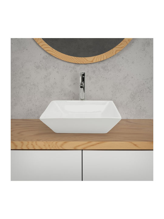 ML-Design Deasupra Blatului Chiuvetă Ceramică 41x41x12cm Alb