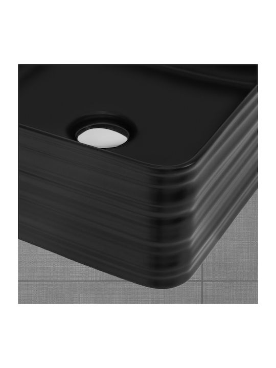 ML-Design Deasupra Blatului Chiuvetă Ceramică 39x39x15cm Negru