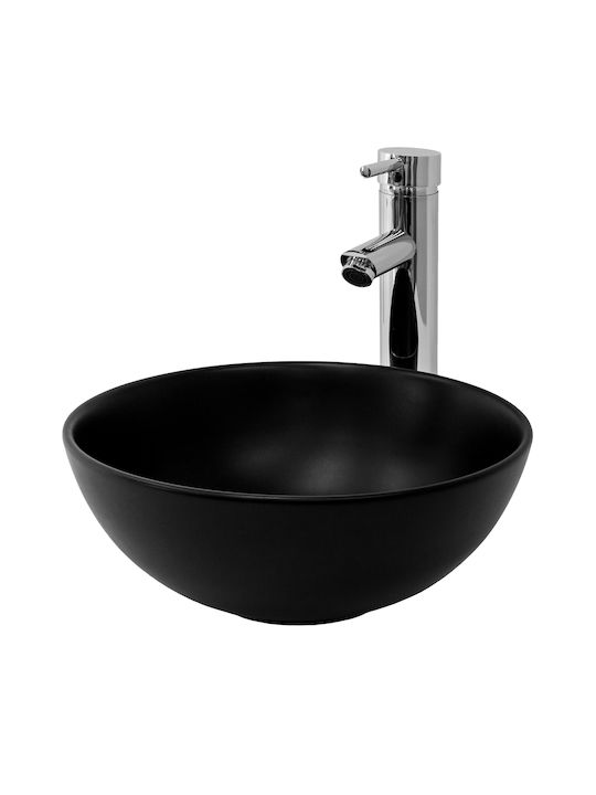 ML-Design Aufgesetztes Waschbecken Keramik 32x32x13.5cm Schwarz