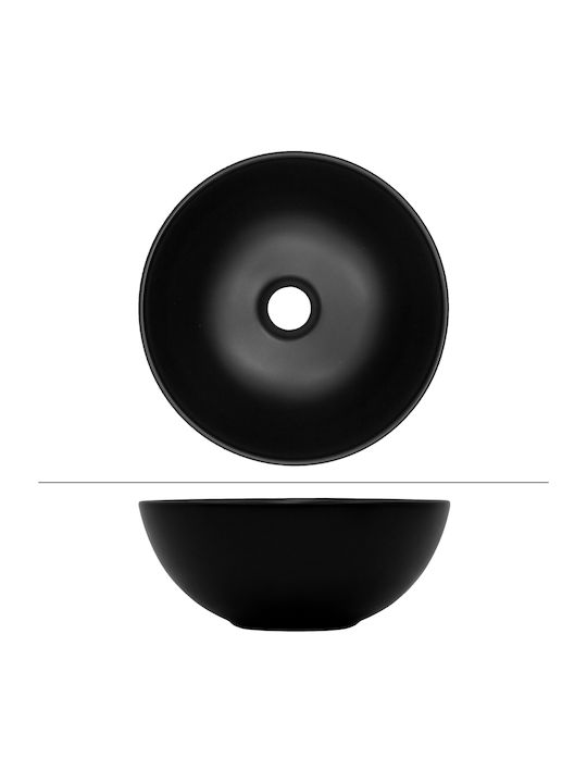 ML-Design Aufgesetztes Waschbecken Keramik 32x32x13.5cm Schwarz