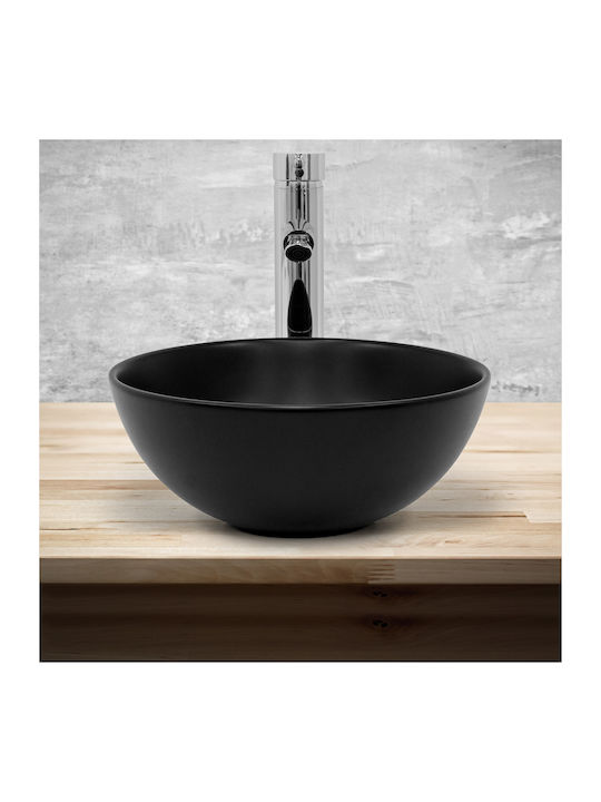 ML-Design Aufgesetztes Waschbecken Keramik 32x32x13.5cm Schwarz