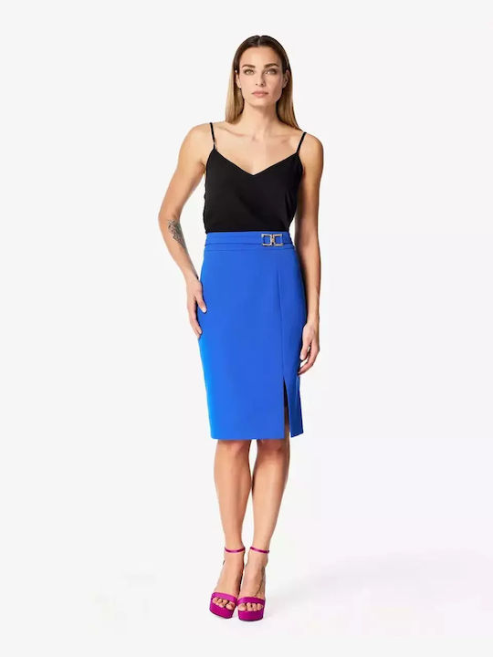 Forel Pencil Midi Skirt in Blue color