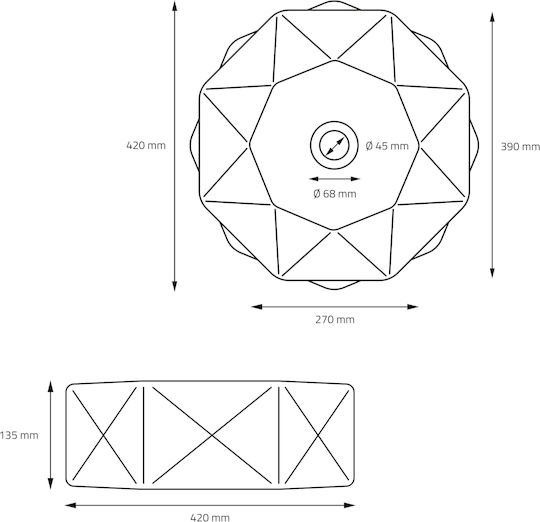 ML-Design Deasupra Blatului Chiuvetă Ceramică 42x42x13.5cm Alb