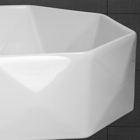 ML-Design Deasupra Blatului Chiuvetă Ceramică 42x42x13.5cm Alb