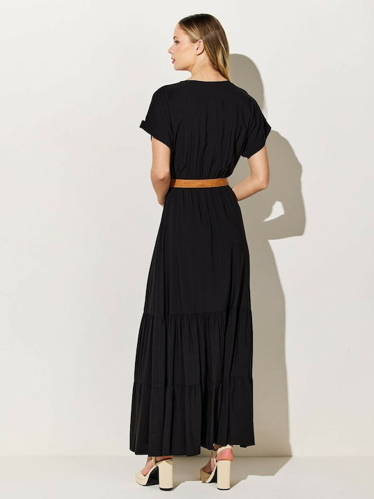Women's Short Sleeve Jumpsuit Black