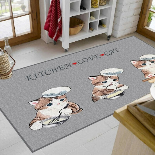 Dimcol Kitten 264 Küchenmatte für den Flur mit rutschfestem Unterlage Multi 80x200εκ.