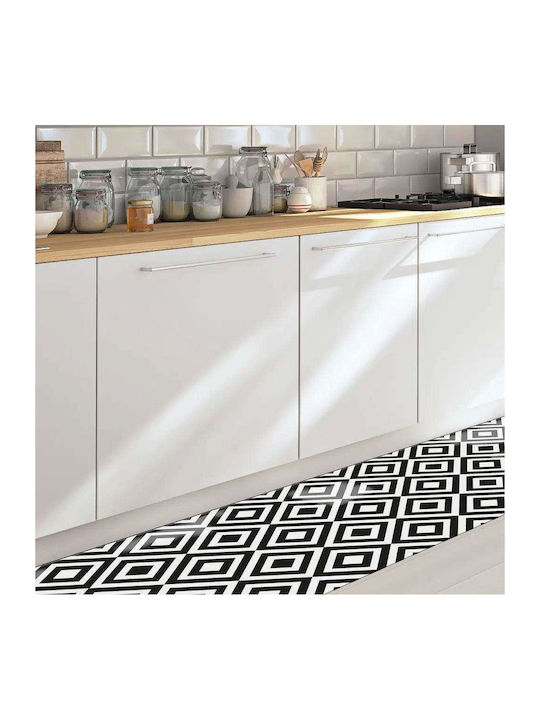 Ango Küchenmatte für den Flur Wasserdicht mit rutschfestem Unterlage Schwarz 50x180εκ.