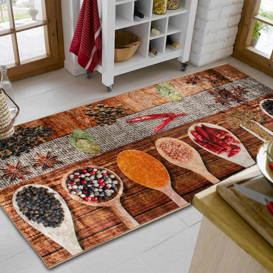 Dimcol Spices 252 Kitchen Mat Runner with Anti-slip Underlay Multi 80x200εκ.
