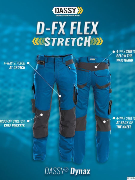 Dassy Workwear Dynax Παντελόνι Εργασίας Μπλε