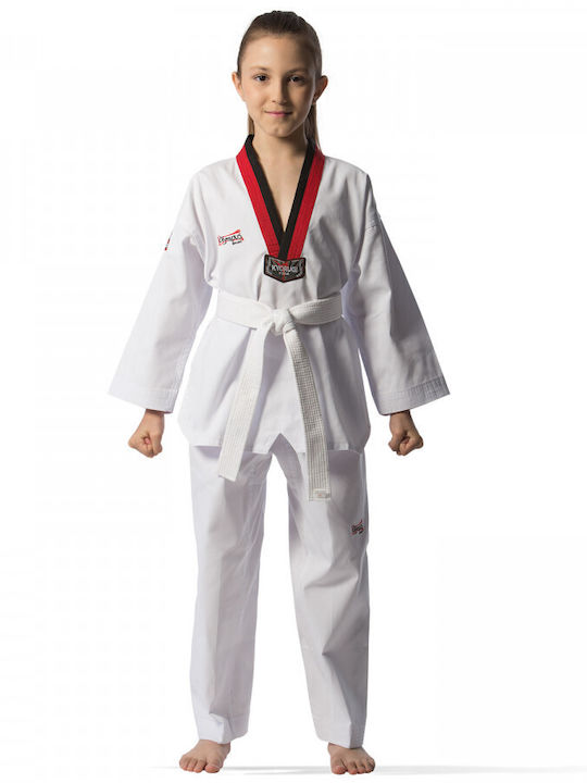 Olympus Sport Kyorugi Poom Costum Taekwondo Pentru copii Alb