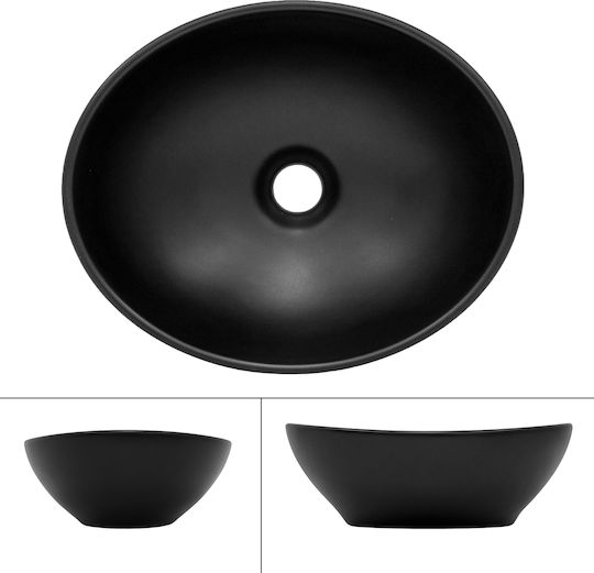 ML-Design Deasupra Blatului Chiuvetă Ceramică 41x33.5x14.5cm Negru