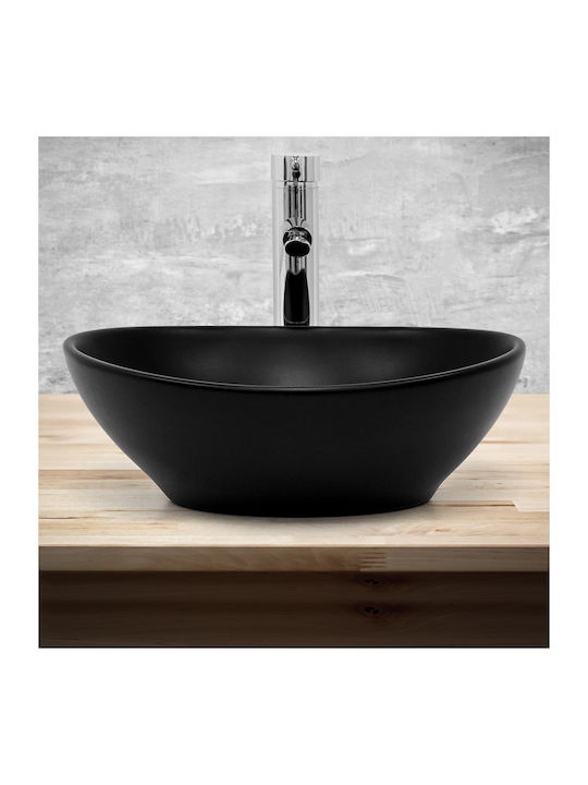 ML-Design Aufgesetztes Waschbecken Keramik 41x33.5x14.5cm Schwarz