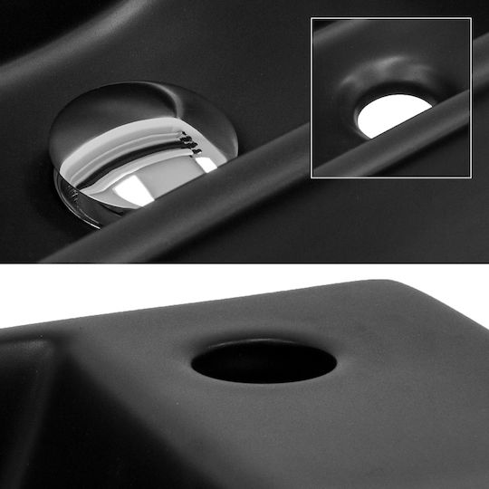 ML-Design Επικαθήμενος Νιπτήρας Κεραμικός 35.5x20.5x12.5cm Μαύρος