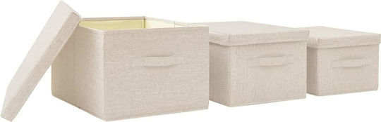 vidaXL Paper Storage Box with Lid Transparent 3pcs