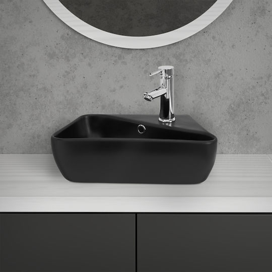 ML-Design Aufgesetztes Waschbecken Keramik 45x27x13cm Schwarz