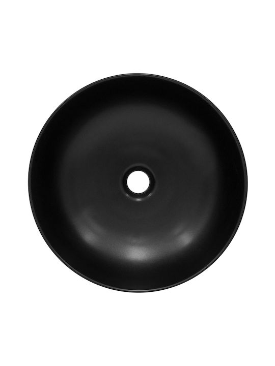 ML-Design Επικαθήμενος Νιπτήρας Κεραμικός 41.5x41.5x13.5cm Μαύρος
