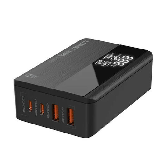 Ldnio GaN Wireless Charger with 2 USB-A Output Ports and 2 USB-C Output Ports 100W Black