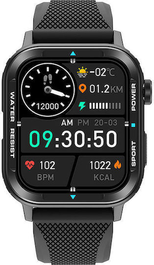 Colmi M41 Smartwatch με Παλμογράφο (Μαύρο)
