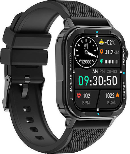 Colmi M41 Smartwatch με Παλμογράφο (Μαύρο)