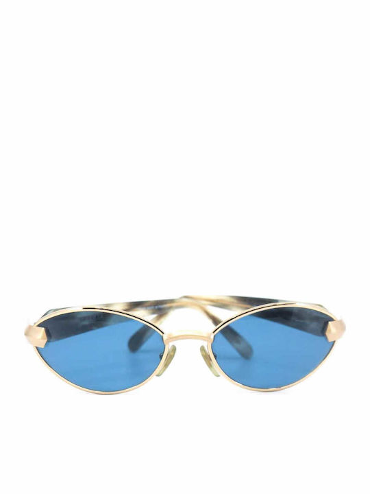 Nina Ricci Unisex Sunglasses with Gold Metal Frame and Blue Lens 3442 C017