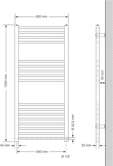 ECD Germany Електрическа Кърпи За Закачане 900W 120x60см Сива