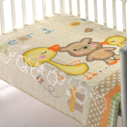 Morven Одеяло Детски пелени за пелени Luxury Plus 276 Велур Бежов 80x110см.