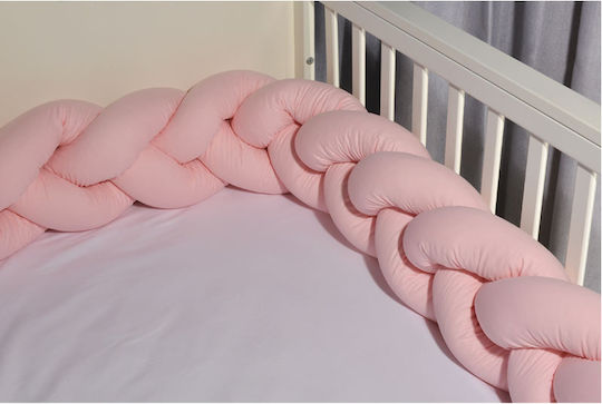 Baby Oliver Crib Bumpers Braided Inside Pink 20x200cm