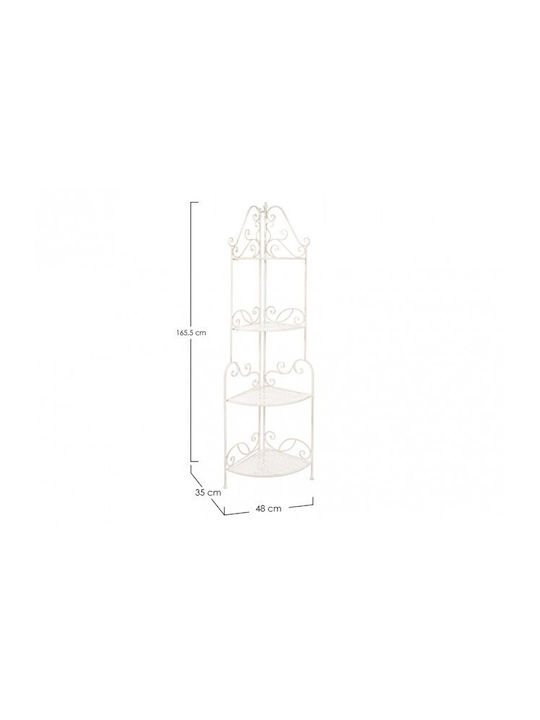 Eckbibliothek Ecru 48x35x165.5cm