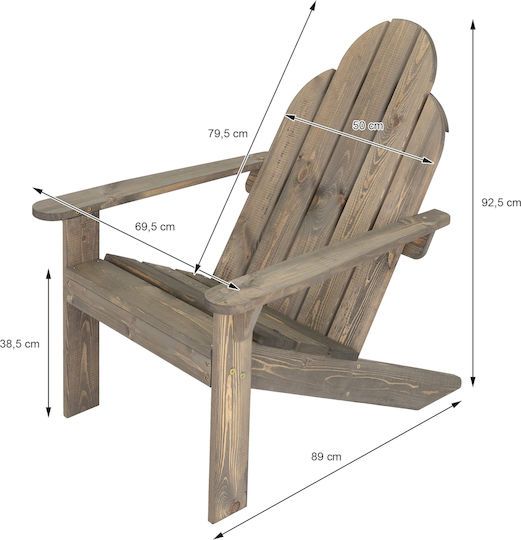 Gartenstühle Hölzernes Adirondack Braun 92.5x69.5x89cm