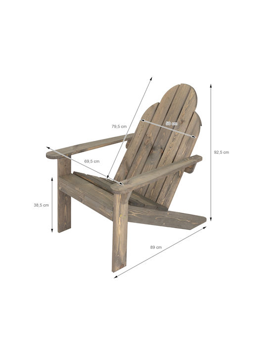 Outdoor-Sessel Hölzernes Braun 2Stück 92.5x69.5x89εκ.