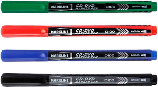 Linc Μαρκαδόροι για CD/DVD Κόκκινοι 5mm Σετ 10τμχ