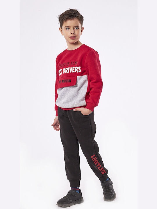 Hashtag Kids Sweatpants Set Red 2pcs