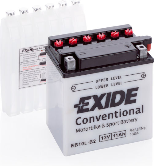 Exide Motorradbatterie YB10L-B2 130A mit Kapazität 11Ah