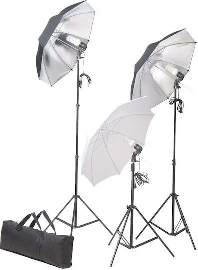 vidaXL Photography & Video Lighting Kit with 3 Lights 24W 5500K with Tripod