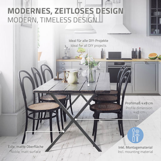 ECD Germany Xdesign Picior De Mobilier Din Lemn Potrivit Pentru Masă / Măsuță 60x72cm Gri