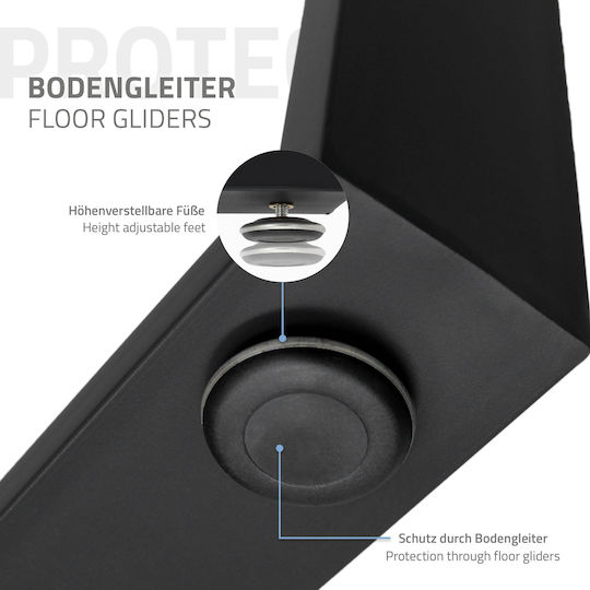 ECD Germany Picior De Mobilier Din Lemn 2 Bucăți Potrivit Pentru Masă / Măsuță / Birou 90x72cm Negru