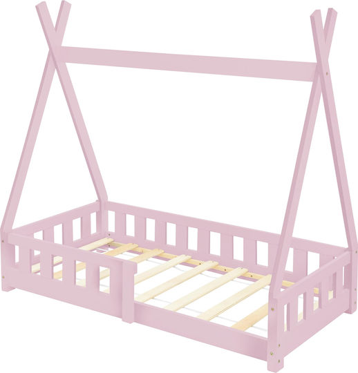 Kinderbett Montessori Einzeln Rosa für Matratze 70x140cm