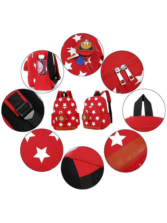 Bagtrotter Schulranzen Rucksack Kindergarten Rot mit Flaschenhalter