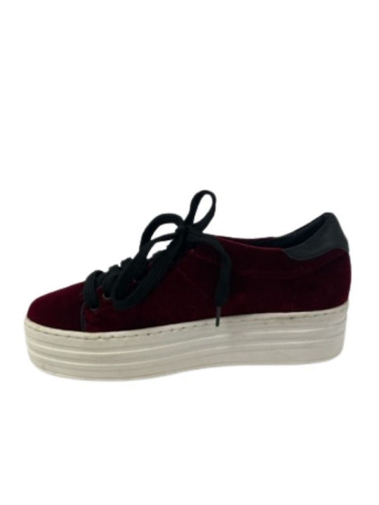 Tsakiris Mallas Damen Flatforms Sneakers Burgundisch