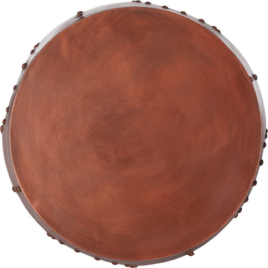 Masă Laterală Rotundă Metalică Portocalie Î38xL38xÎ45cm