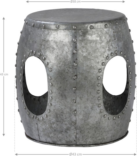 Rundes Beistelltisch Metall Silber M38xL38xH43cm Womo Design