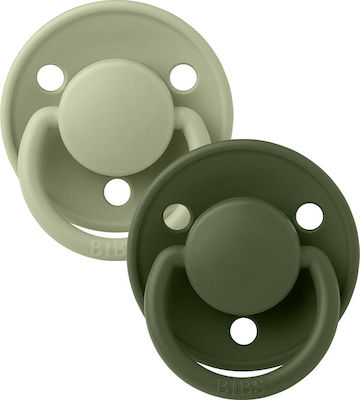 Bibs Pacifiers Rubber De Lux Sage - Hunter Green for 0+ months 2pcs