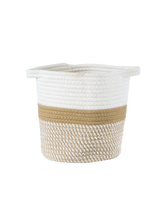 GloboStar Artificial Garden Ithaki Übertopf Rattan Braun mit Gestell 20x20x20εκ.