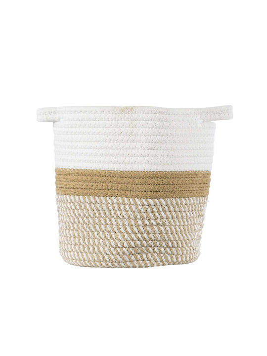 GloboStar Artificial Garden Ithaki Übertopf Rattan Braun mit Gestell 20x20x20εκ.