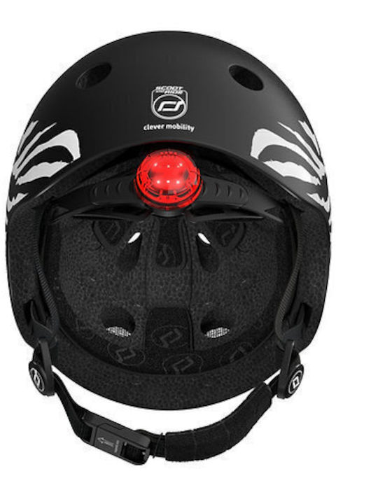 Scoot & Ride Ζebra Kids' Helmet for City Bike Black with LED Light XXS-S / 45-51 εκ.