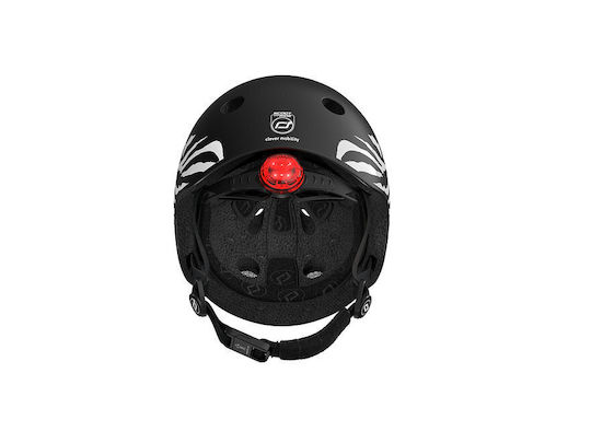 Scoot & Ride Ζebra Kids' Helmet for City Bike Black with LED Light XXS-S / 45-51 εκ.