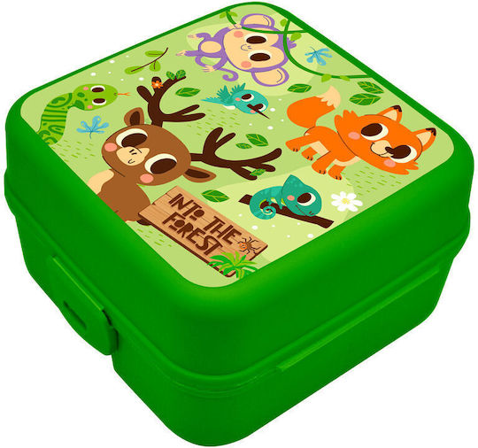 Kids Licensing IntoThe Forrest Πλαστικό Παιδικό Δοχείο Φαγητού Πράσινο 13 x 13 x 8εκ.